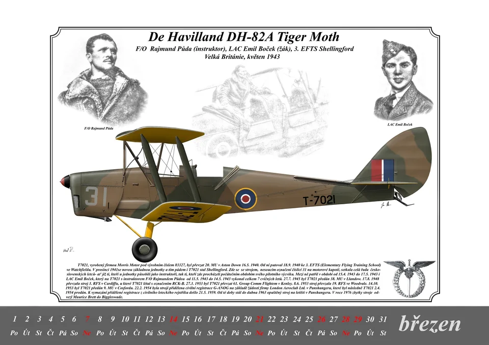 Březen 2027 – De Havilland DH-82A Tiger Moth, Rajmund Půda a Emil Boček