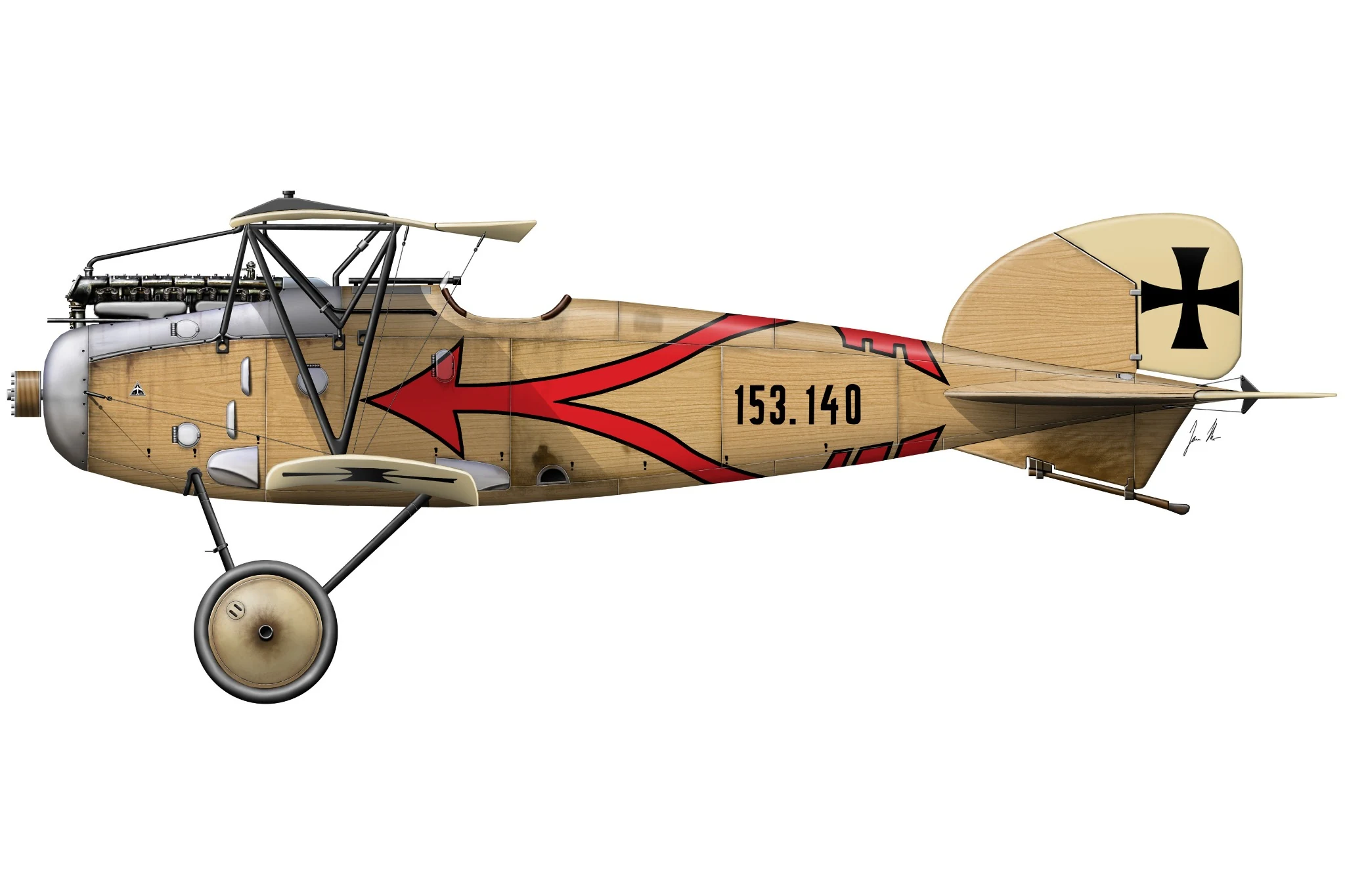 Boční profil letounu Albatros D.III 153.140